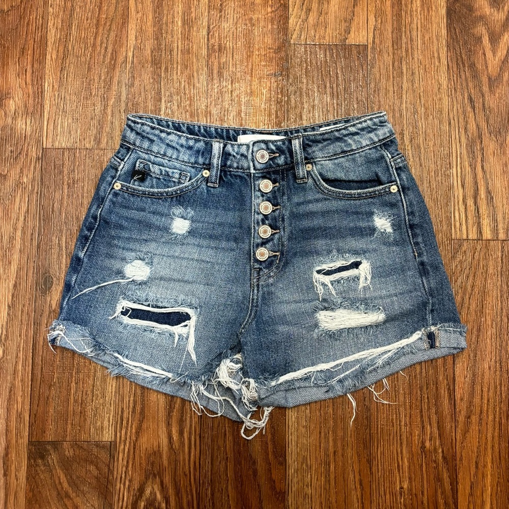 Kancan high rise distressed shorts